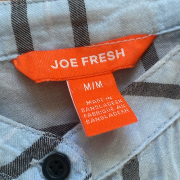 Joe Fresh women’s blouse blue size medium long sleeve thin light flared bottom. - Picture 3 of 12